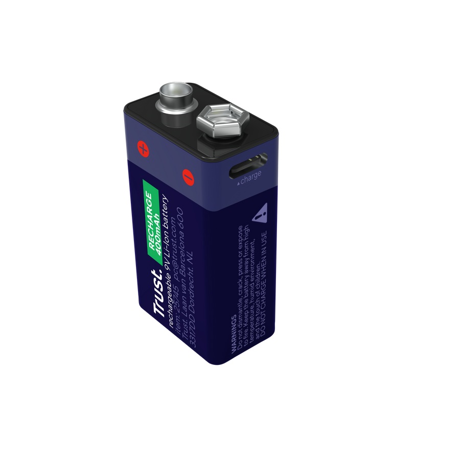 TRUST USB-C RECHARGEABLE BATTERY - 9V 25745 Trust
