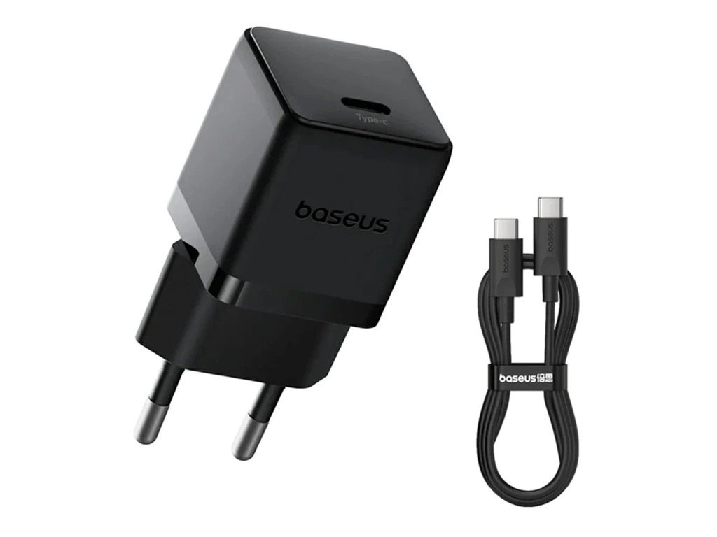 Baseus Palm Fast Nabíjačka USB-C 20W + Dátový Kábel USB-C/USB-C 1m Black 6932172677411 NoName