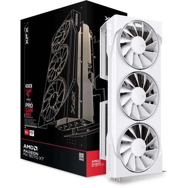 XFX Radeon RX-9070XT Swift White Triple fan Gaming Edition 16GB GDDR6, 3xDP, HDMI RX-97TSWF3W9