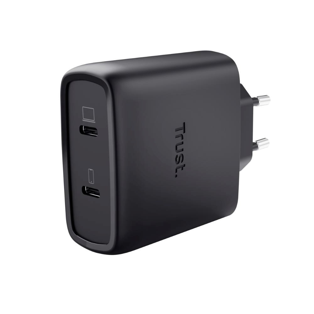 TRUST GaN Nabíječka MAXO 65W 2-Port, USB-C, černá 25525 Trust