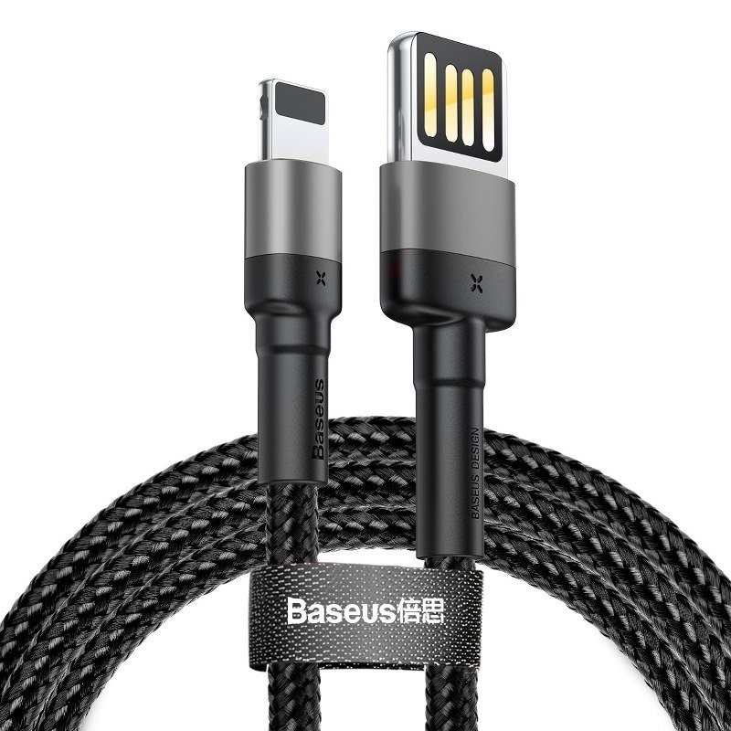 Baseus CALKLF-HG1 Cafule Kábel USB to Lightning Double Sided 1.5A 2m Grey/Black 6953156283374 NoName