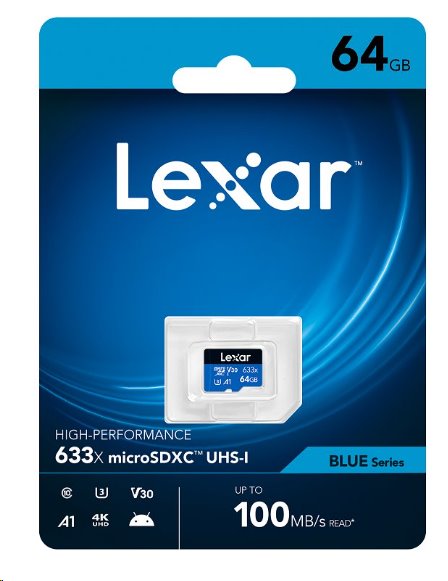Lexar 32GB Lexar® High-Performance 633x microSDXC™ UHS-I, up to 100MB/s read 20MB/s write C10 A1 V30 U3, Global LMS0633032G-BNNNG