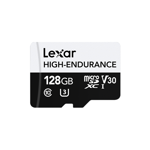 Lexar 128GB Lexar® High-Endurance microSDHC/microSDXC™ UHS-I cards?up to 100MB/s read, 45MB/s Write, C10 A1 V30 U3 LMSHGED128G-BCNNG