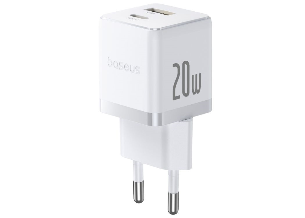 Baseus Rýchlonabíjačka do siete Palm 20W 1xUSB-A 1xUSB-C PD QC 3.0 biela 6932172672744 NoName