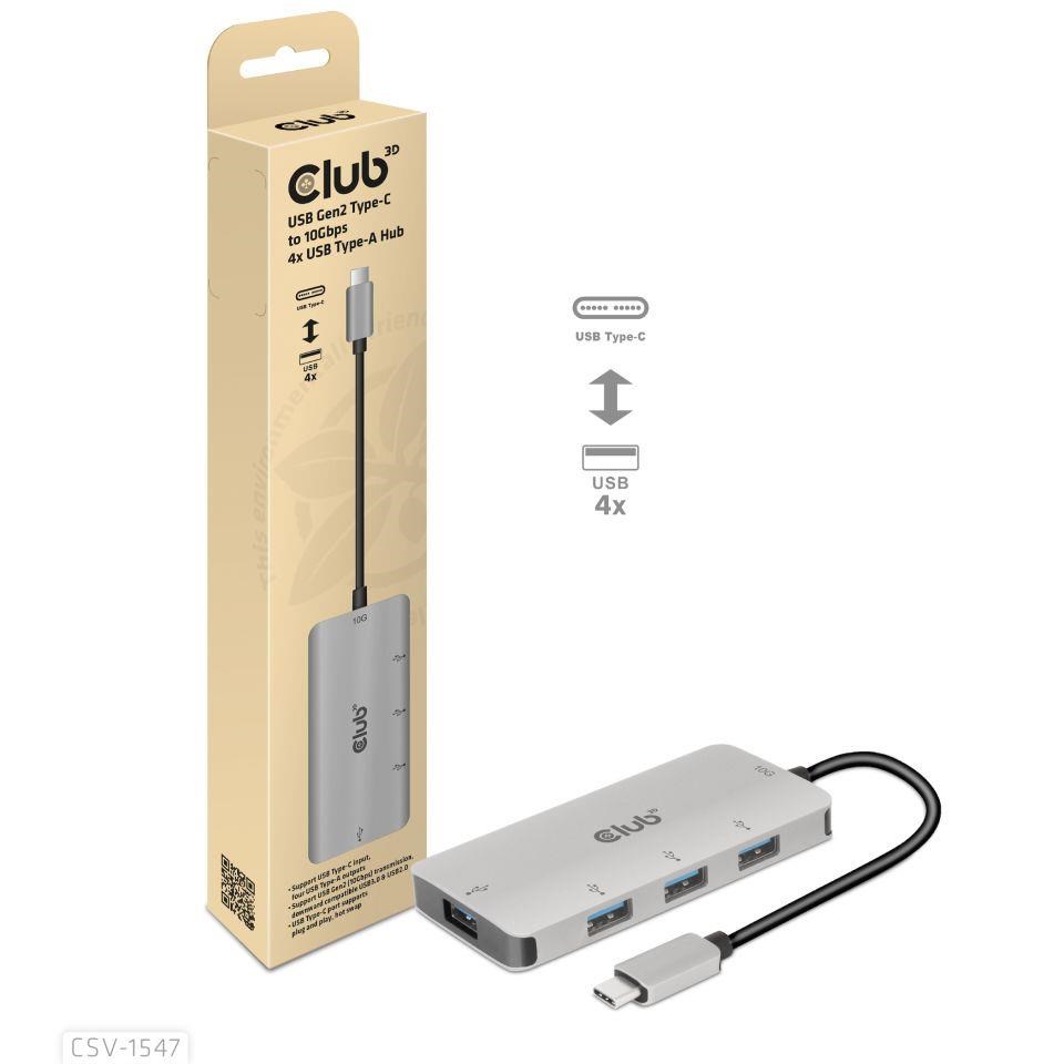 Club3D Hub USB-C Gen2 na 10Gbps 4x USB Type-A Hub CSV-1547 Club 3D