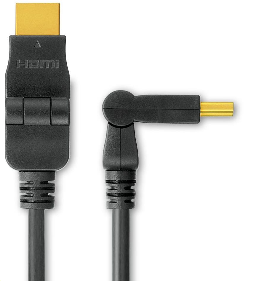 PremiumCord Kábel HDMI A - HDMI A M/M 15m, rotačný kphdmo15