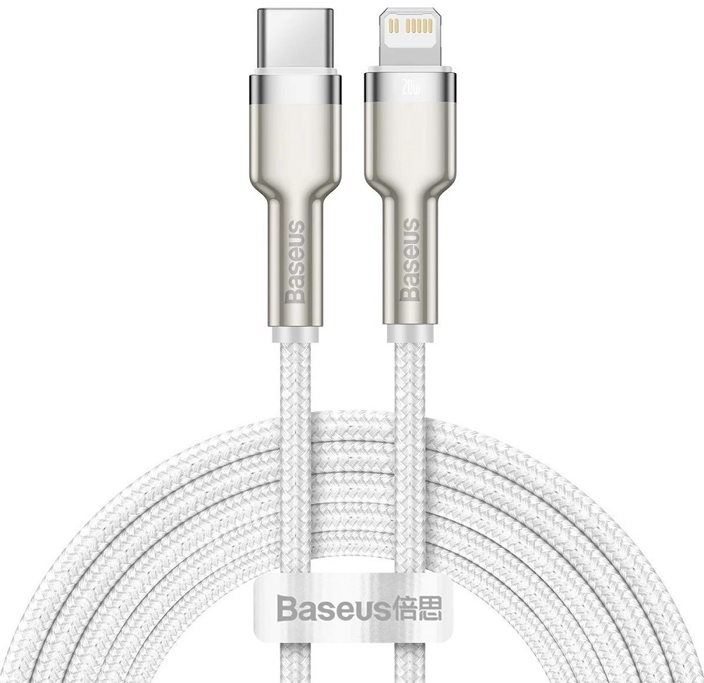 Baseus Dátový kábel Cafule USB-C/Lightning PD 20W 2m biely 6953156202115 NoName