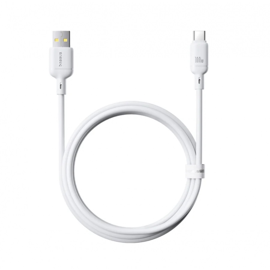 Baseus Rýchlonabíjací kábel Silky USB/USB-C 1m 100W biely 6932172668884 NoName
