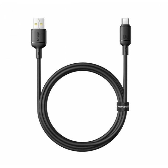 Baseus Rýchlonabíjací kábel Silky USB/USB-C 1m 100W čierny 6932172668747 NoName