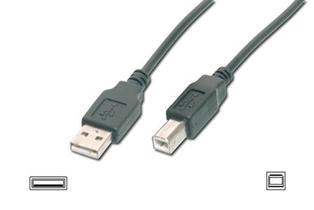 Digitus USB kabel A/samec na B/samec, 2x stíněný, černý, 3m AK-300102-030-S