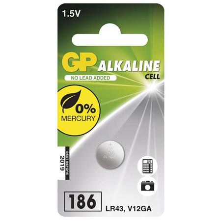 GP LR43 (GP186, 11.6 x 4.2 mm) - 1 ks 1041018611 GP Batteries