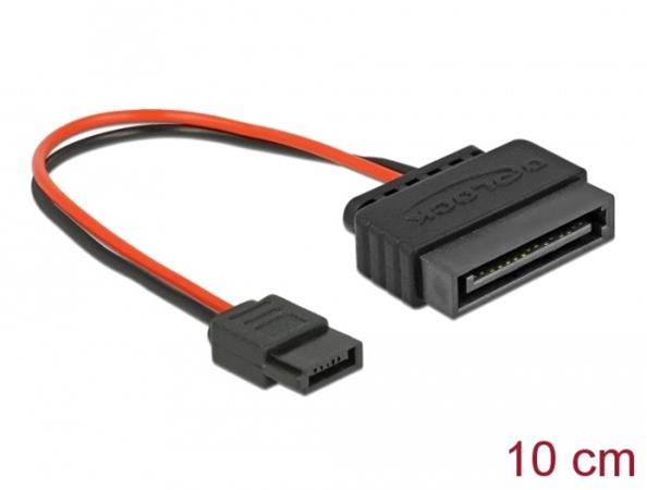 Delock Napájecí kabel SATA 15 pin samec > napájecí Slim SATA 6 pin samice 10 cm 84873 DeLock