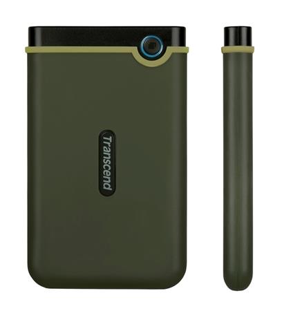 TRANSCEND 2TB StoreJet 25M3G SLIM, 2.5”, USB 3.0 (3.1 Gen 1) Externí Anti-Shock disk, tenký profil, armádní zelená TS2TSJ25M3G Transcend