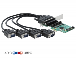 Delock PCI Express Karta na 4 x Sériový RS-232 se zdrojem napětí 89938 DeLock