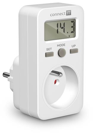 CONNECT IT PowerMeter měřič spotřeby el. energie, display, dětská pojistka CES-2010-WH Connect IT