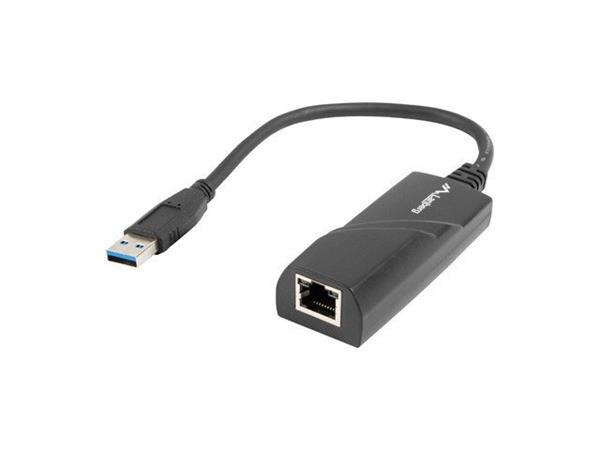 LANBERG USB->RJ45 ETHERNET ADAPTÉR SÍŤOVÁ KARTA USB 3.0 1X RJ45 1GB KABEL NC-1000-01 Lanberg