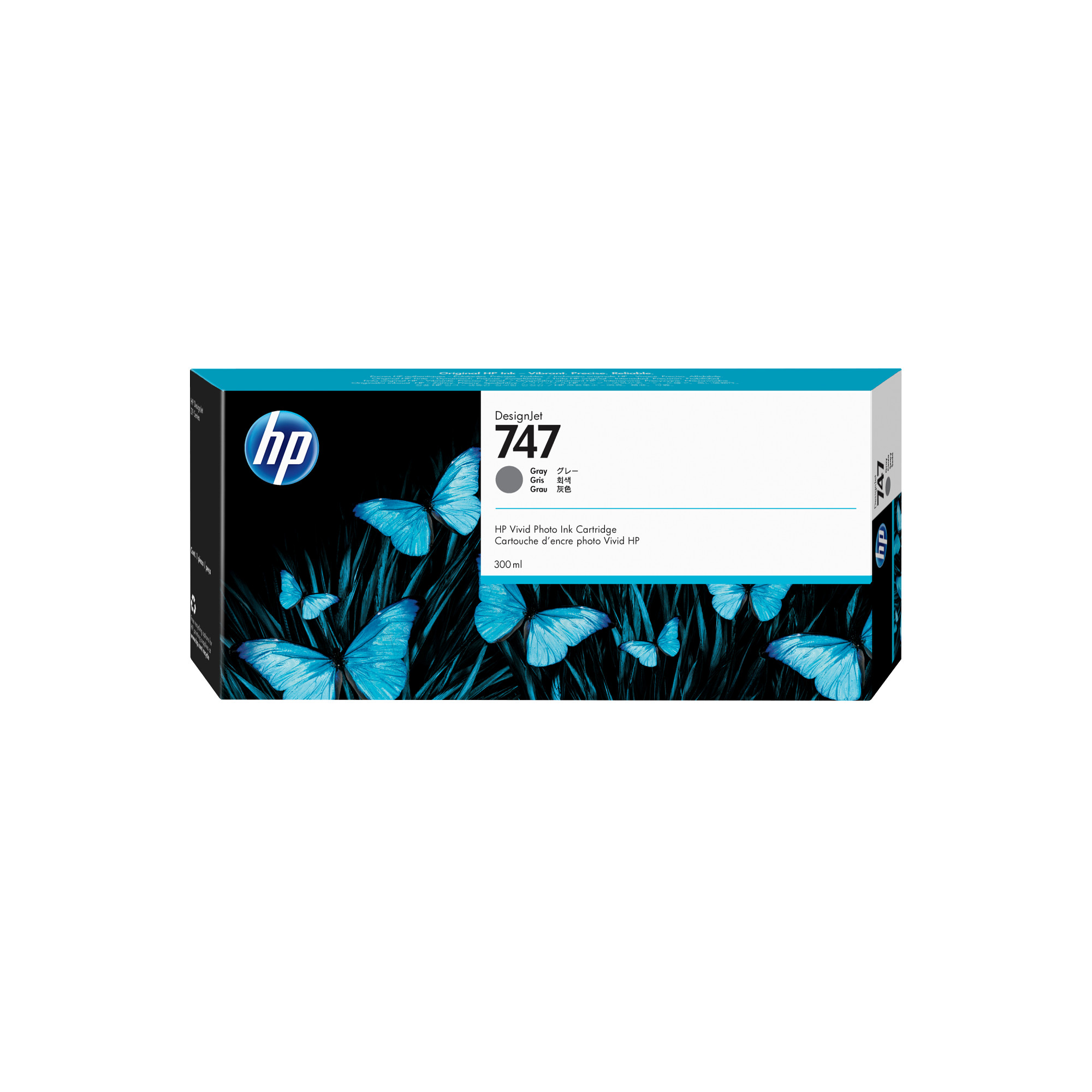 HP Ink Cartridge 747/Gray/300 ml P2V86A
