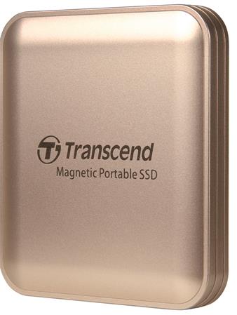 Transcend ESD420C 1TB, USB 20Gbps Type C, Externí odolný SSD disk (3D NAND flash), 2000MB/R, 2000MB/W, Magsafe, zlatý TS1TESD420G