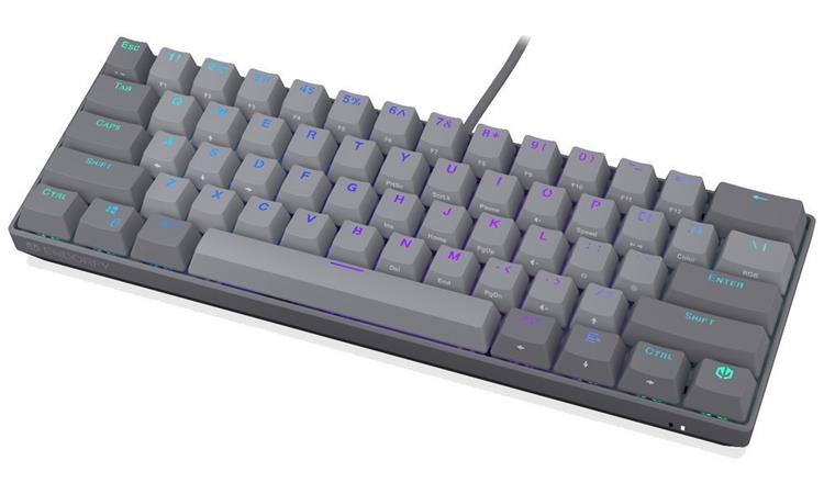 Endorfy Thock V2 Compact Klávesnice, herní, drátová, mechanická, Endorfy Red,US layout, 60% velikost,ARGB, hliníková,USB,šedá EY5A128