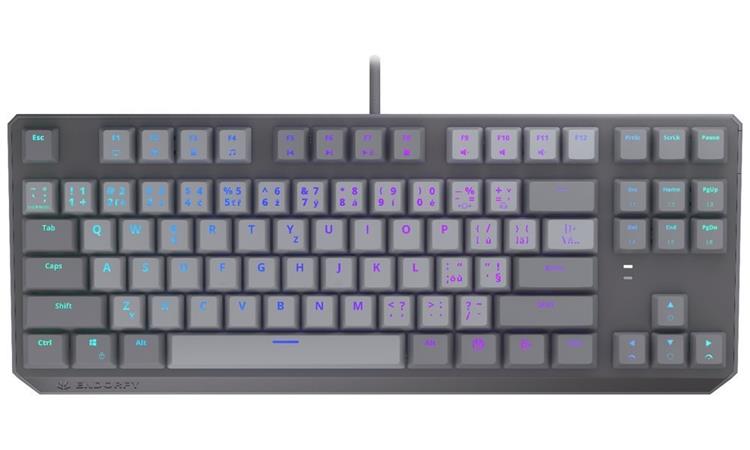 Endorfy Thock V2 TKL Klávesnice, herní, drátová, mechanická, Endorfy Red,CZ/SK layout, TKL, ARGB, hliníková konstrukce, USB, šedá EY5C016