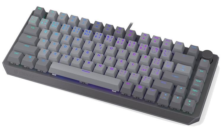 Endorfy Thock V2 75% Klávesnice, herní, drátová, mechanická, Endorfy Red,CZ/SK layout, 75% velikost, ARGB, hliník, USB,šedá EY5C017