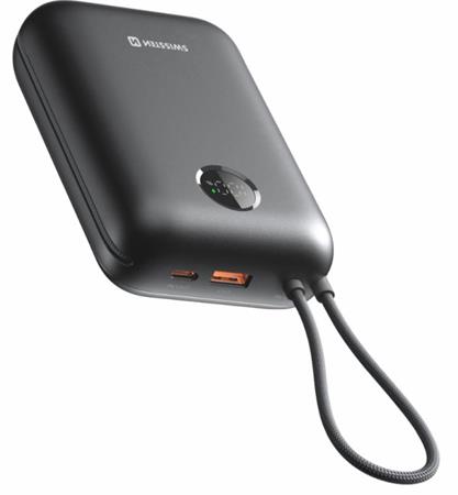 SWISSTEN POWER BANK VOLTBOX 35W 30000 mAh S INTEGROVANÝMI KABELY USB-C A LIGHTNING ČERNÁ 22013938 Swissten