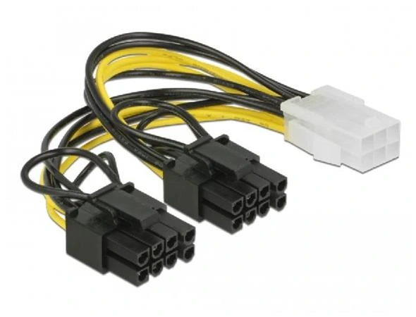 Delock PCI Express napájecí kabel 6 pin samice > 2 x 8 pin samec 15 cm 85452 DeLock