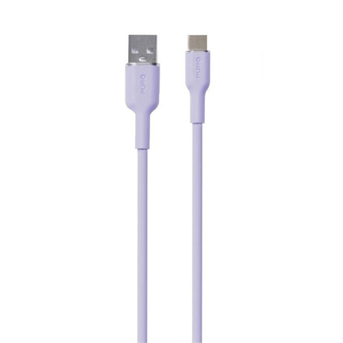 Puro kábel Soft Silicone Cable USB-A to USB-C 1.5m - Lavender PUUSBCICONLVD PURO