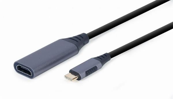 Gembird adaptér USB-C (M) na HDMI (F), 0.15m kábel, šedý A-USB3C-HDMI-01