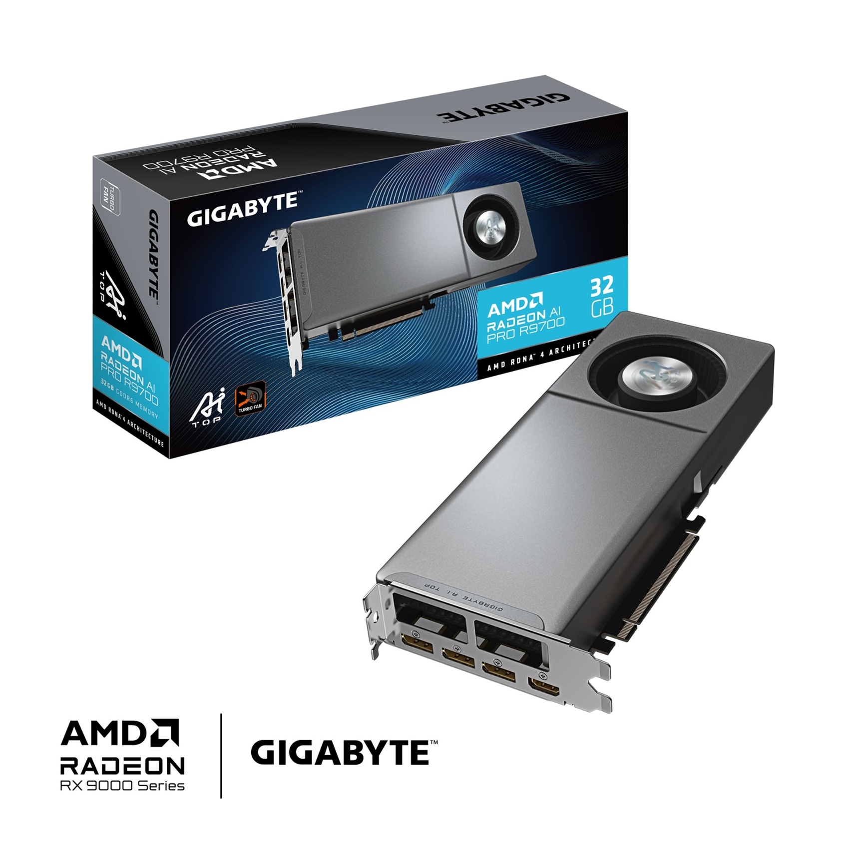 GIGABYTE Radeon ™ AI PRO R9700 AI TOP 32G GV-R9700AI TOP-32GD Gigabyte