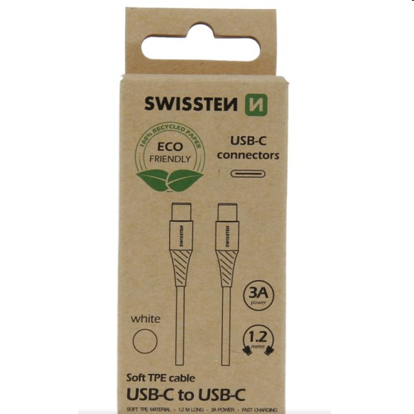 Swissten Data Cable USB-C / USB-C 1.2 m, white 71506301ECO