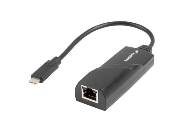 LANBERG USB->RJ45 ETHERNET ADAPTÉR SÍŤOVÁ KARTA USB-C 3.1 1X RJ45 1GB KABEL NC-1000-02 Lanberg
