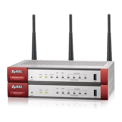 Zyxel USG20W-VPN, VPN Firewall, Single Radio 2,4GHZ 802.11n or 5GHz 802.11ac Wireless (3x3 - 20/40/80MHz), 10x VPN (IPSe USG20W-VPN-EU0101F ZyXEL