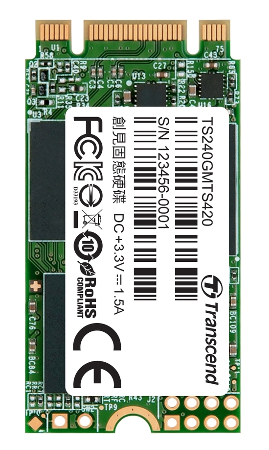 TRANSCEND MTS420S 240GB SSD disk M.2 2242, SATA III (3D TLC), 500MB/s R, 430MB/s W TS240GMTS420S Transcend