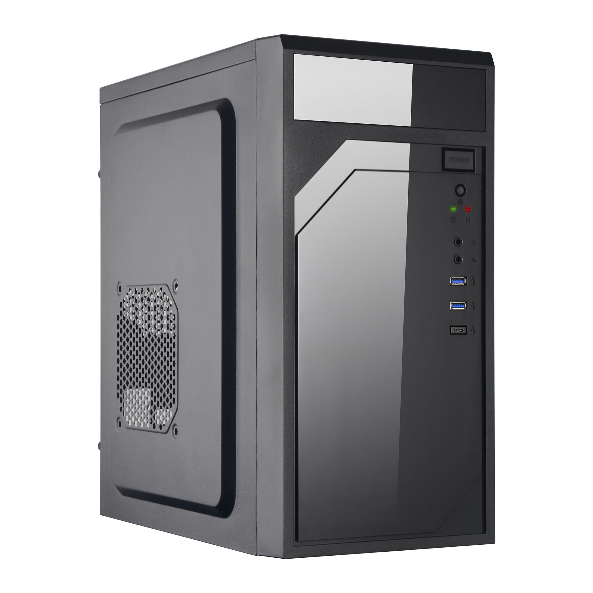 EUROCASE skříň ML M6-590B, Mini Tower, 1xUSB-C, 2x USB 3.0, 2x audio, černá P001050859591 Eurocase