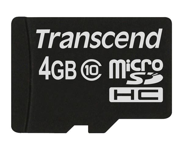 Karta TRANSCEND MicroSDHC 4 GB triedy 10, bez adaptéra TS4GUSDC10 Transcend