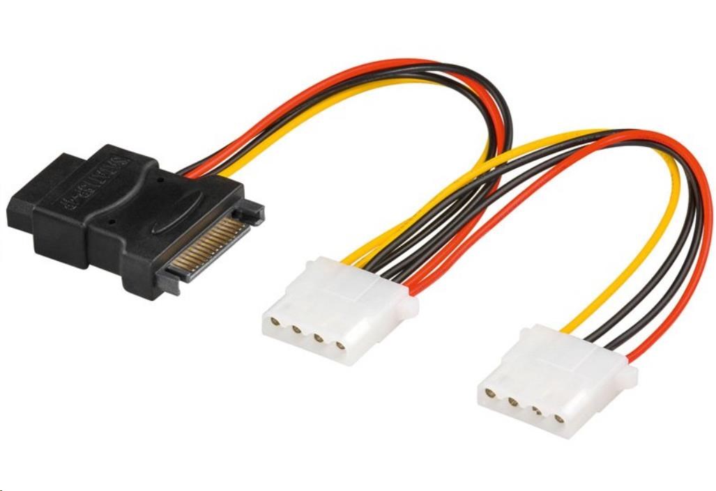 PremiumCord Napájecí Y kabel k HDD Serial ATA na 3x 5,25'' female 15cm kfsa-9