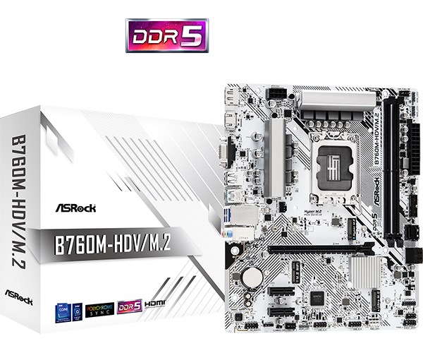 ASRock MB Sc LGA1700 B760M-HDV/M.2, Intel B760, 2xDDR5, 1xDP, 1xHDMI, 1xVGA, mATX B760M-HDV-M.2