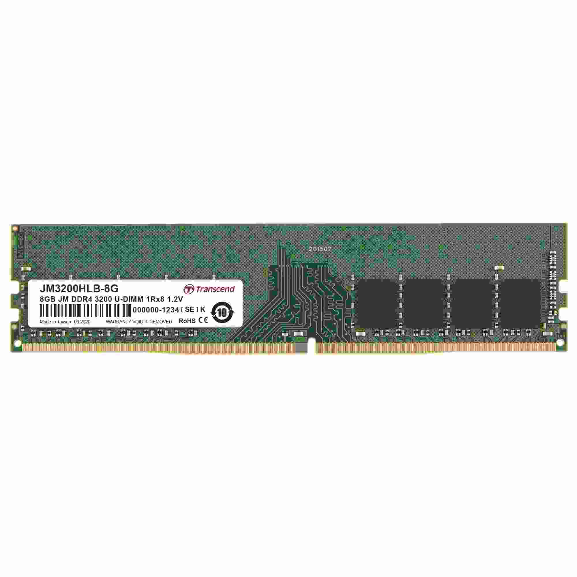 TRANSCEND DDR4 8GB 3200Mhz U-DIMM 1Rx8 1Gx8 CL22 1.2V JM3200HLB-8G Transcend