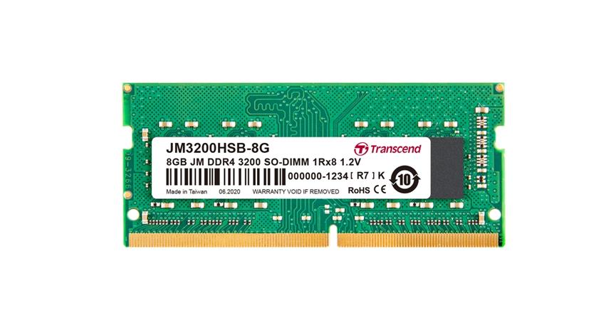 SODIMM DDR4 8GB 3200MHz TRANSCEND 1Rx8 1Gx8 CL22 1.2V JM3200HSB-8G Transcend