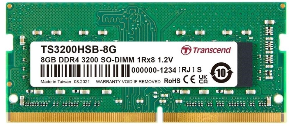 SODIMM DDR4 8GB 3200MHz TRANSCEND 1Rx8 1Gx8 CL22 1.2V TS3200HSB-8G Transcend