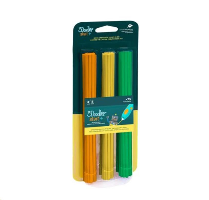 3Doodler náplň ECO-PCL pro 3D pero Start+ 75ks - oranžová, žlutá, zelená 3DS-ECO-MIX2-75