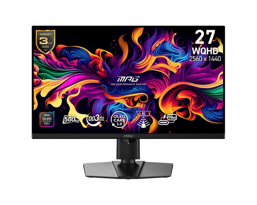 MSI MPG/271QR QD-OLED X50/26,5''/QD-OLED/QHD/500Hz/0,03ms/Čierna/3R MPG 271QR QD-OLED X50