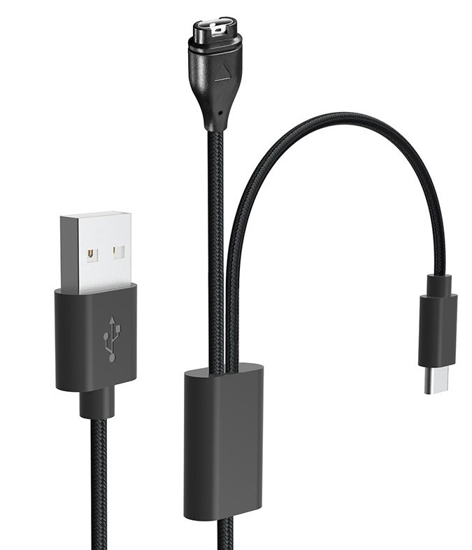 Tactical USB Nabíjací a Dátový Kábel 2v1 pre Garmin Fenix ??7 + USB-C 8596311196645