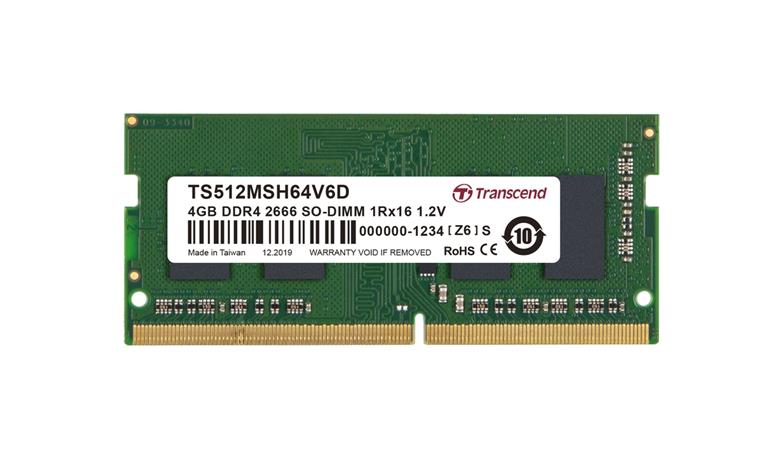 Transcend paměť 4GB SODIMM DDR4 2666 1Rx16 CL19 TS512MSH64V6D