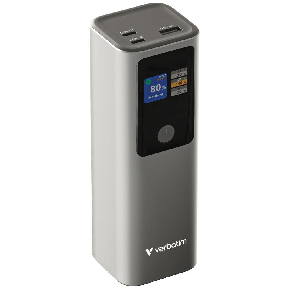 VERBATIM Powerbanka Charge 'n' Go, 27000 mAh, 2x USB-C 140W, 1x USB-A 18W, Šedá 32269 Verbatim