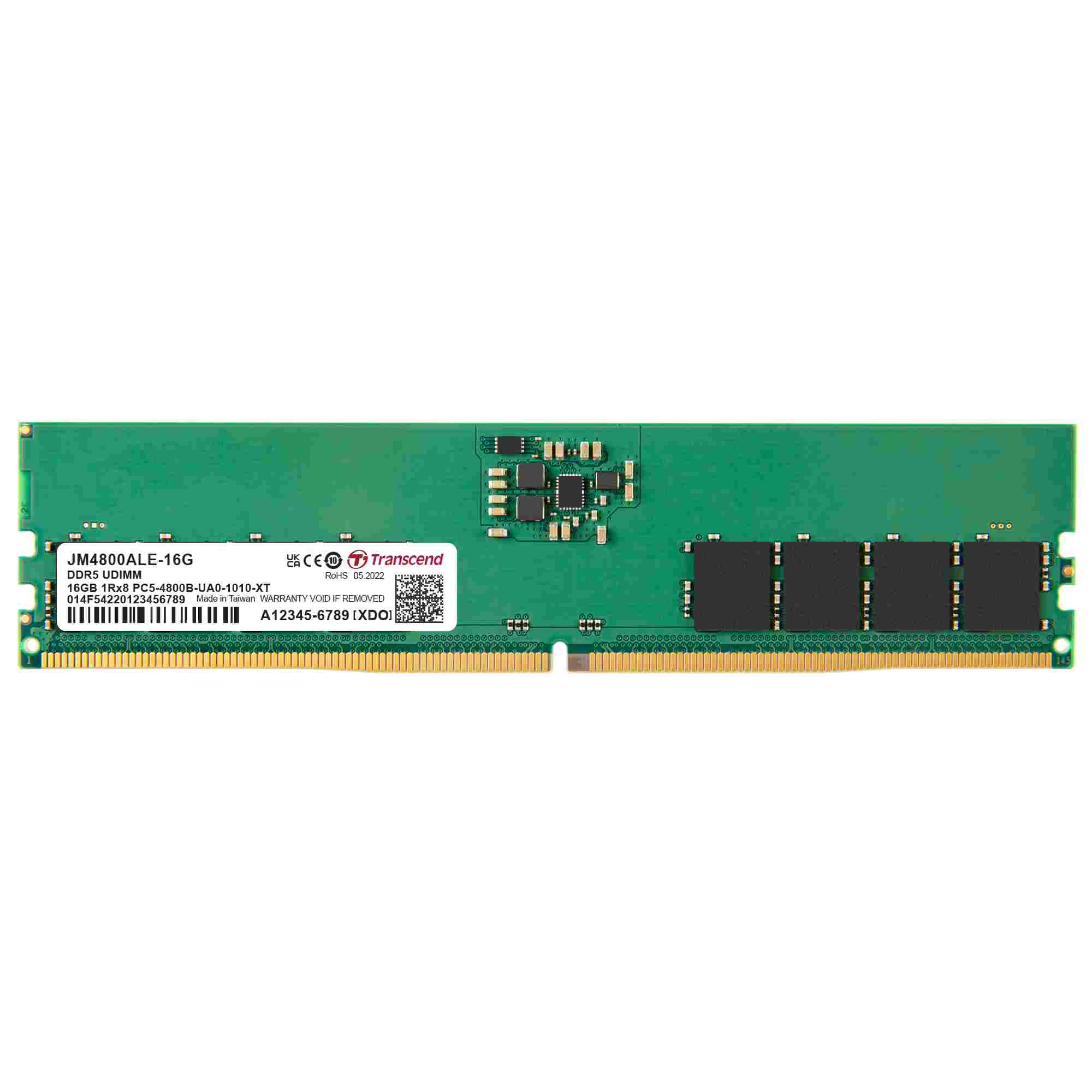 TRANSCEND DIMM DDR5 16GB 4800MHz 1Rx8 2Gx8 CL40 1.1V JM4800ALE-16G Transcend