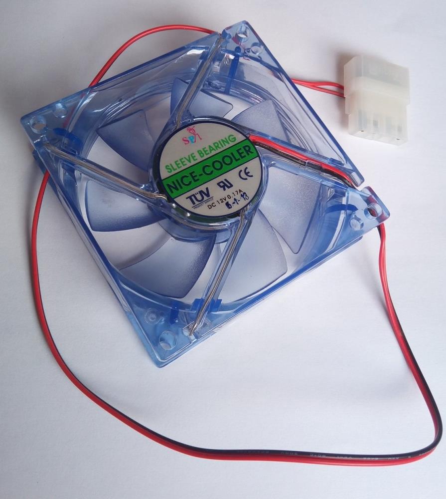 EUROCASE ventilátor 80mm, 12V/0,17A, prosvětlený modrý (molex) 841451901082 Eurocase