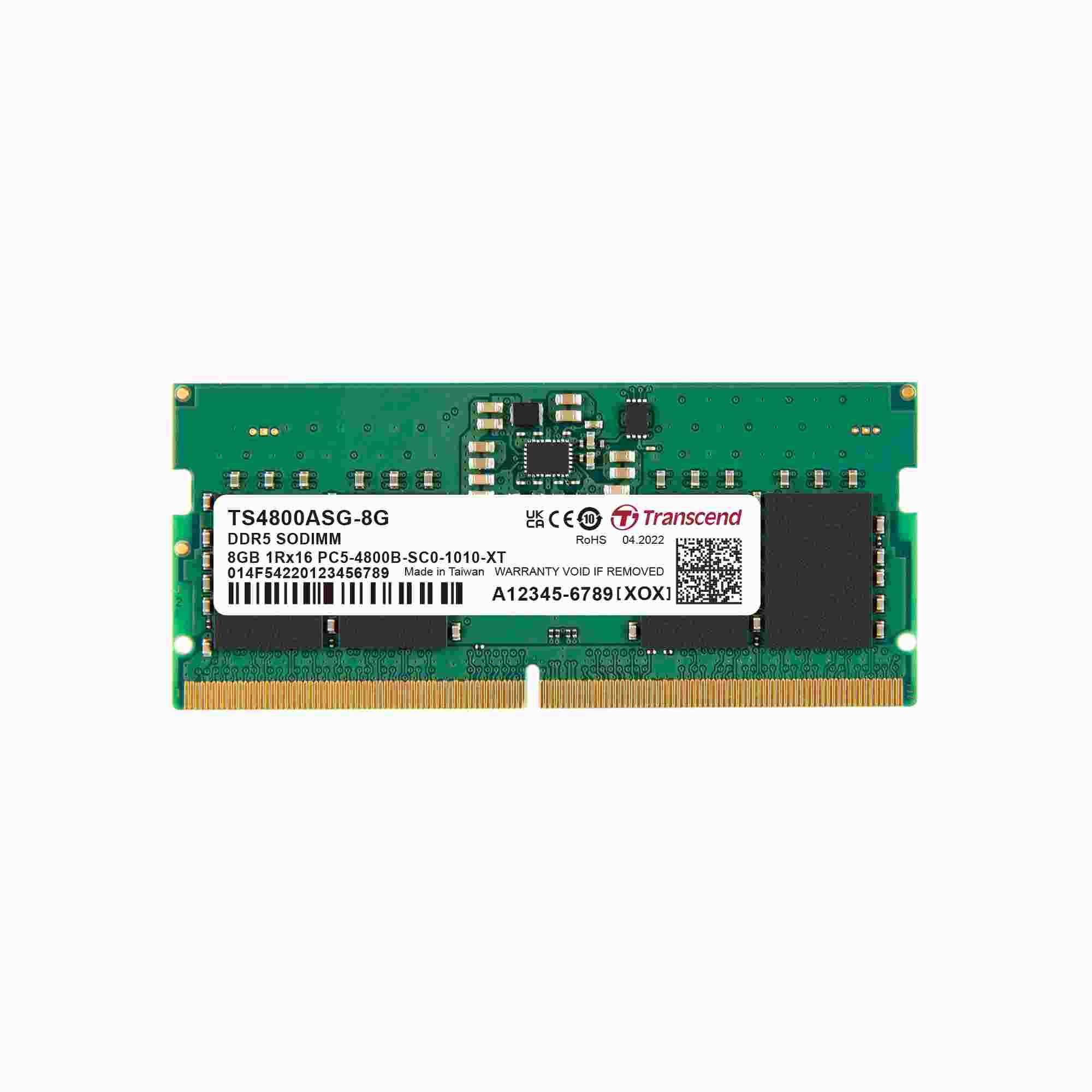 TRANSCEND SODIMM DDR5 8GB 4800MHz JM 1Rx16 1Gx16 CL40 1.1V JM4800ASG-8G Transcend