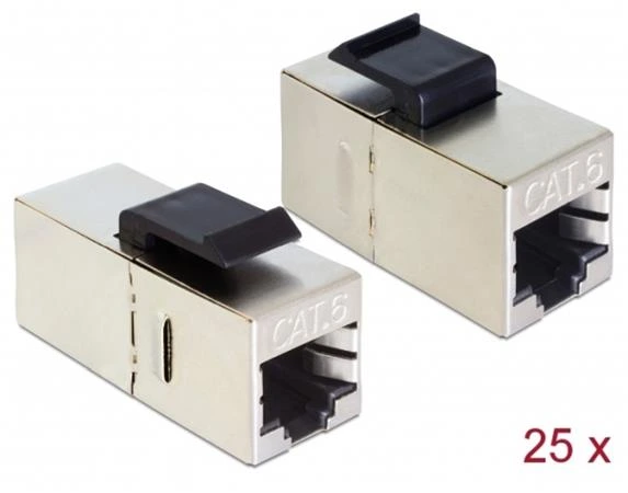 Delock Keystone Modul RJ45 jack > RJ45 jack Cat.6 kompaktní 25 ks 86626 DeLock